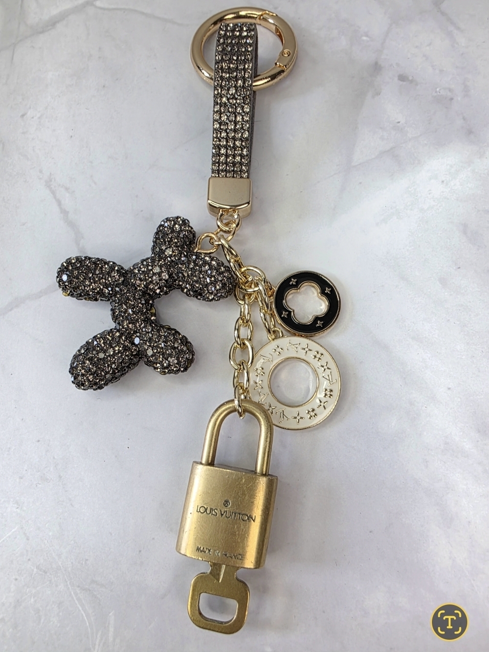 Louis Vuitton Lock & Key Keychain on Unbranded Handmade Charm Strap - Picture 3 of 6